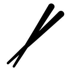 Simple Black and White Chopsticks Illustration for Culinary and Asian Food