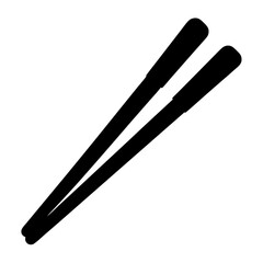 A Minimalist Black and White Image of Two Chopsticks Close Together