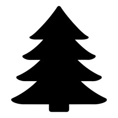 Obraz premium A simple black silhouette of a classic Christmas tree design