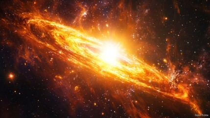 Fiery Cosmic Nebula: A Galactic Inferno