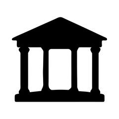 Obraz premium Silhouette of a classical temple with prominent columns and a triangular pediment