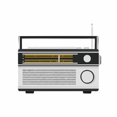 Fototapeta premium Vintage Portable Radio Vector Illustration. Vector Image