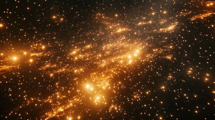 Obraz premium Golden Nebula: A Celestial Tapestry of Stars and Cosmic Dust