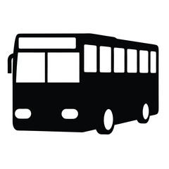Simple black bus graphic illustration for transportation themes and cityscapes © Tanjila