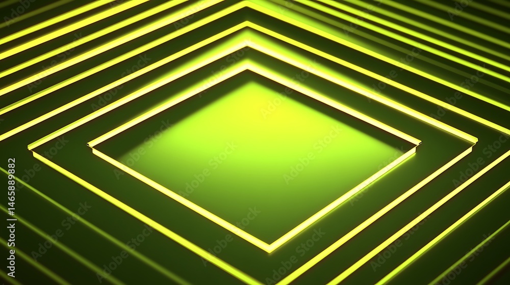 Poster abstract geometric pattern of nested squares in vibrant colors