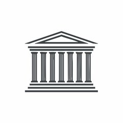 Obraz premium Classical Building Icon with Columns. Vector Image
