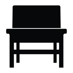 Front View of a Dark Solid Desk for School or Office Use