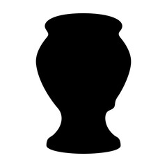 Elegant black vase silhouette showcases artistic curved design on white backdrop