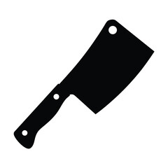 Black silhouette image of a cleaver style knife against a white background