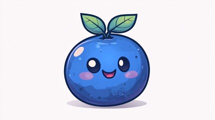 Obraz premium Cute blueberry cartoon fruit character