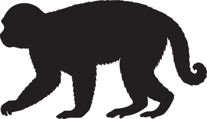 White-Faced Capuchin Vector Silhouette