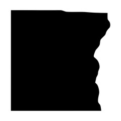 Simple Black and White Silhouette of a Region or State Border Shape