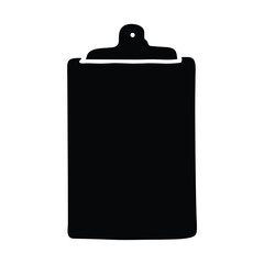 Silhouette of a clipboard isolated on white background, modern and simple