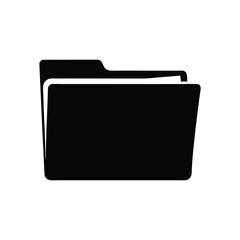 Black file folder icon symbolizing data storage and organization for computers