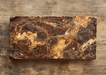 Rectangular chocolate confectionery with swirled marbling
