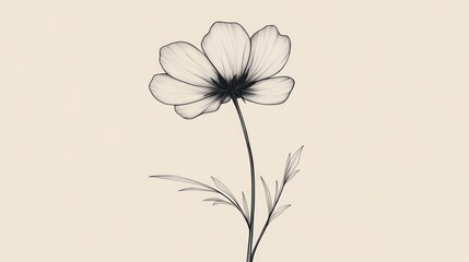 Naklejka premium Delicate Flower Illustration Against Soft Background