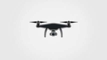 Drone silhouette against a neutral background. Possible use Stock photo for drone-related articles or websites