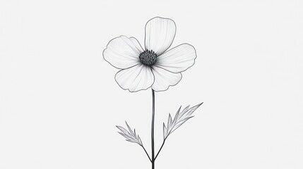 Elegant grayscale flower illustration