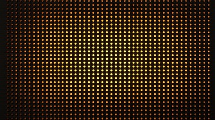 A glowing yellow and orange LED matrix creates a vibrant, illuminated digital grid pattern.