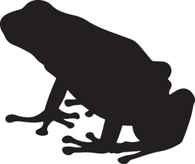 Yellow Banded Poison Dart Frog Vector Silhouette