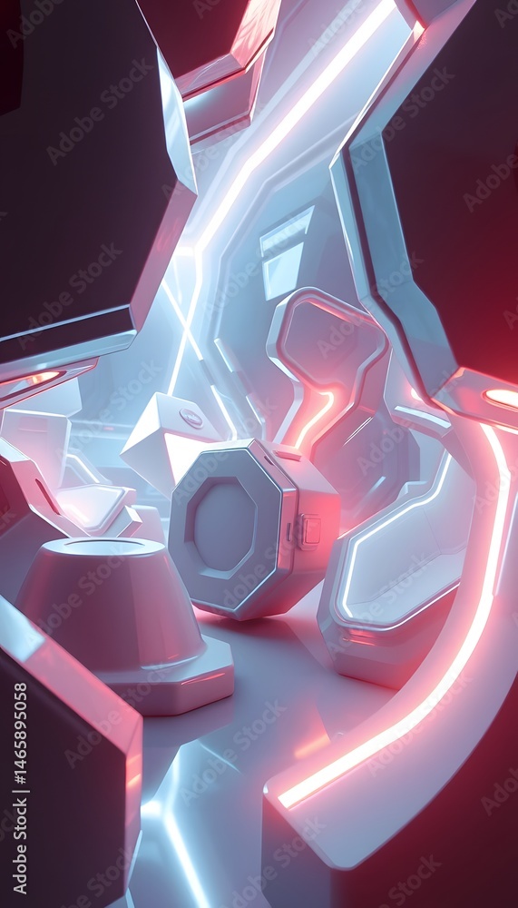 Aufkleber abstract geometry in motion, a vision of tomorrow with futuristic design, and dynamic illumination, 