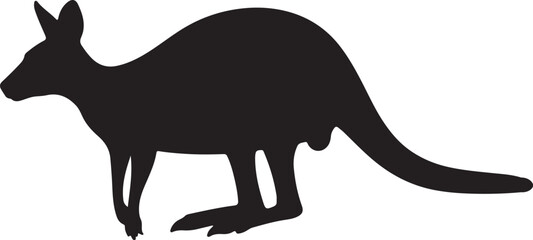 Yellow-Footed Rock Wallaby Vector Silhouette