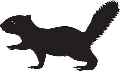 Zanj Sun Squirrel Vector Silhouette