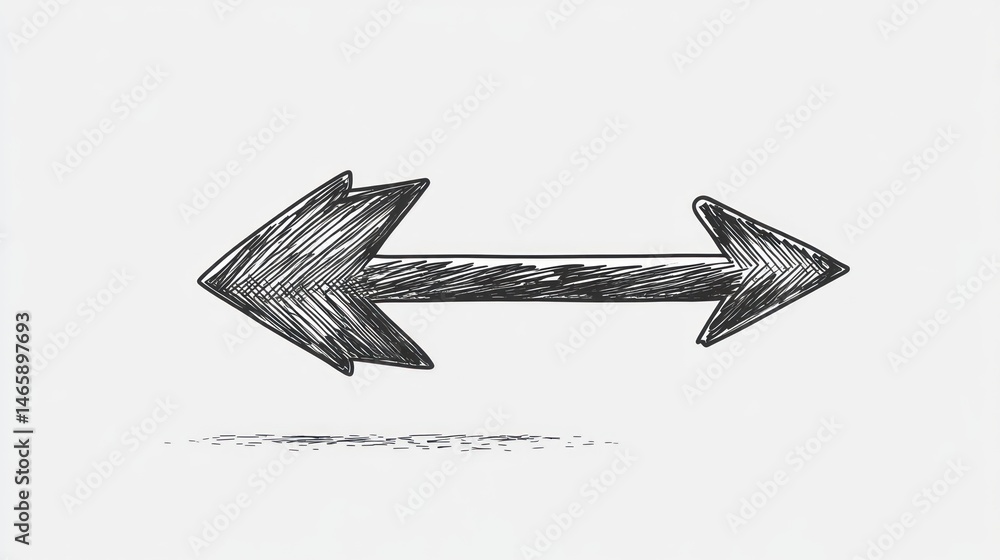 Poster hand-drawn double arrows; graphic design element; simple illustration; for presentations or digital 