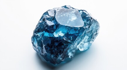 Raw, deep blue gemstone