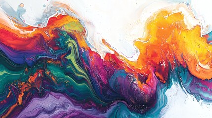 Vibrant Abstract Art with Flowing Colors and Smooth Textures