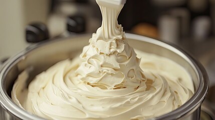 Creamy Ice Cream Mixing Process.