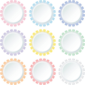 Support Items Fan Goods Medal Can Badge Rosetta Material Frame Pastel / 推し活 メダル 缶バッジ ロゼッタ ロゼット 素材 フレーム パステル