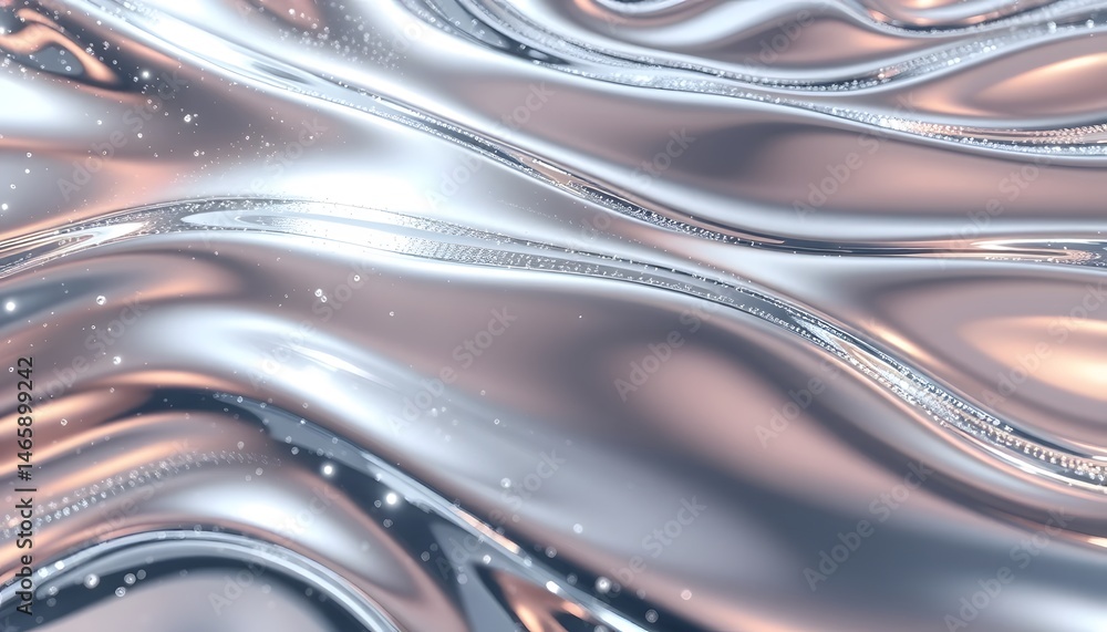 Leinwandbilder chrome cascade creates mesmerizing abstract, the metal particles exhibit fluid dynamism and reflecti