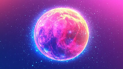 Abstract glowing planet