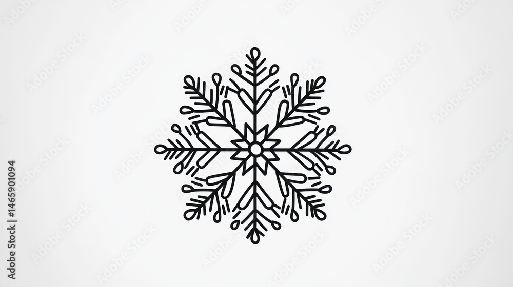 Poster ornate snowflake design on light background. possible use digital art