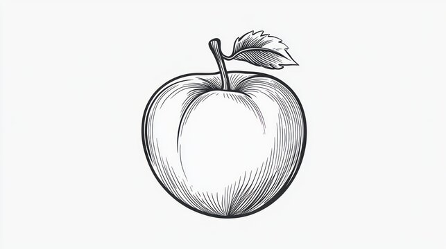 Simple black and white apple graphic