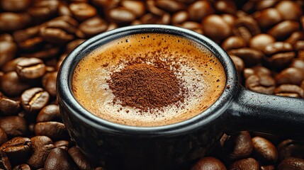 Espresso Coffee Beans Closeup.