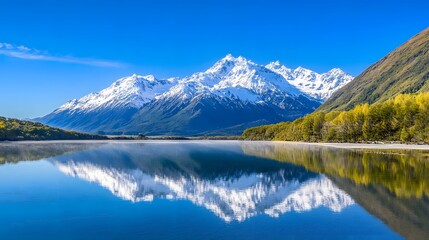 Obraz premium Serene Mountain Lake Reflection Landscape