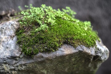 green moss on stone
