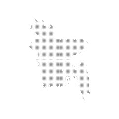 Fototapeta premium Bangladesh dotted halftone map isolated on white background. World maps circle. Global map vector illustration