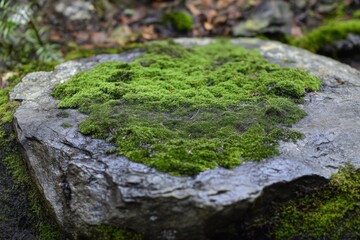 green moss on stone