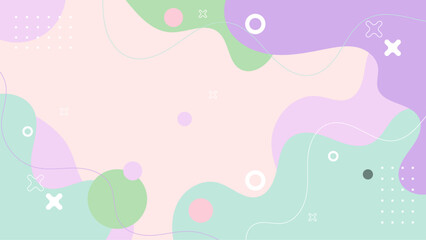 Background of green pink and purple abstract shapes. Suitable for modern design projects, social media posts, and vibrant artistic presentations.