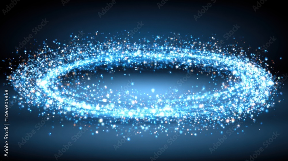 Poster blue symbolizing digital growth loop representing scalable influence and continuous flow of informat