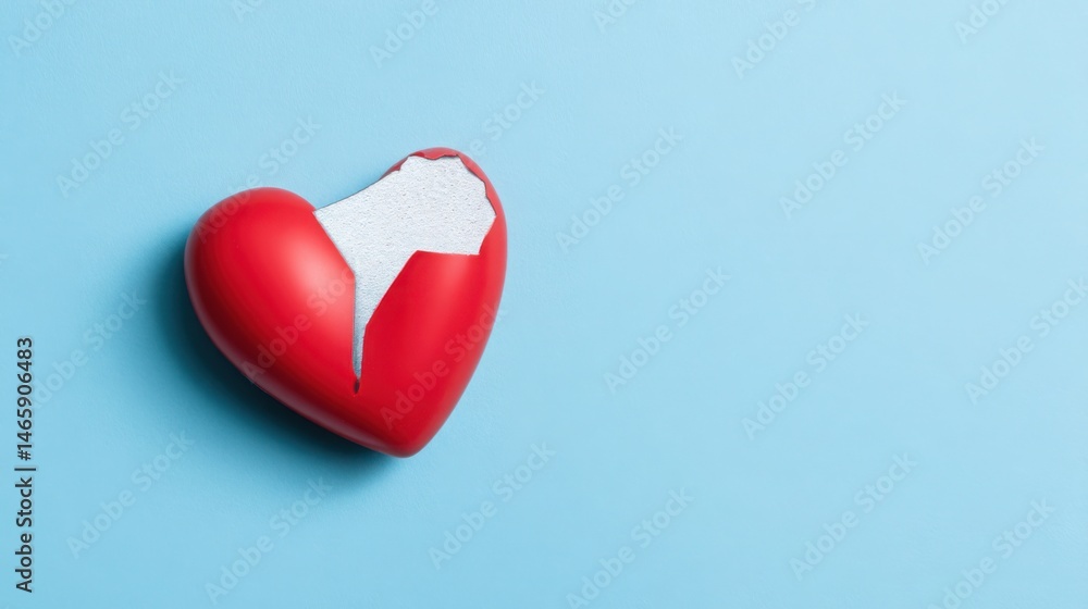 Poster broken heart symbolizing emotional exit and thoughtful reflection on relationships and customer expe