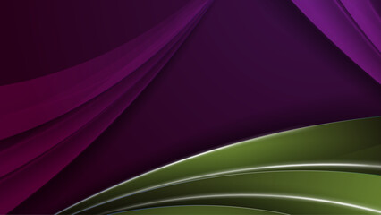 Curved lines in purple and green. Suitable for abstract backgrounds, website headers, and colorful graphic design projects.