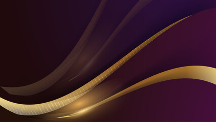 Dark purple and gold abstract background suitable for elegant designs, luxury branding, sophisticated invitations, or modern website backgrounds.