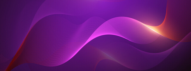 Abstract background with purple curves and orange light. Suitable for graphic design, web banners, and artistic projects.