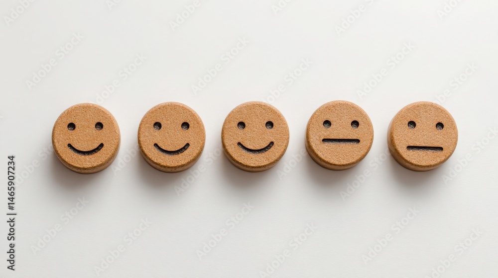 Poster emotional sequence model icon concept representing various feelings in a step-by-step persuasive app