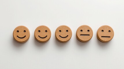 Emotional sequence model icon concept representing various feelings in a step-by-step persuasive approach