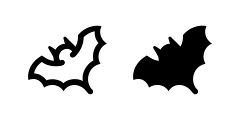 Vector icon set featuring bats, suitable for halloween and nature designs.
